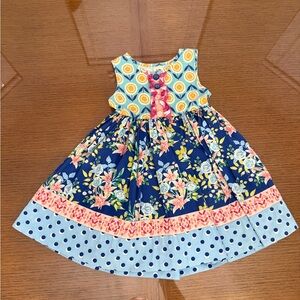 Wildflowers Kids Dress - Blue, Yellow, and Pink Floral